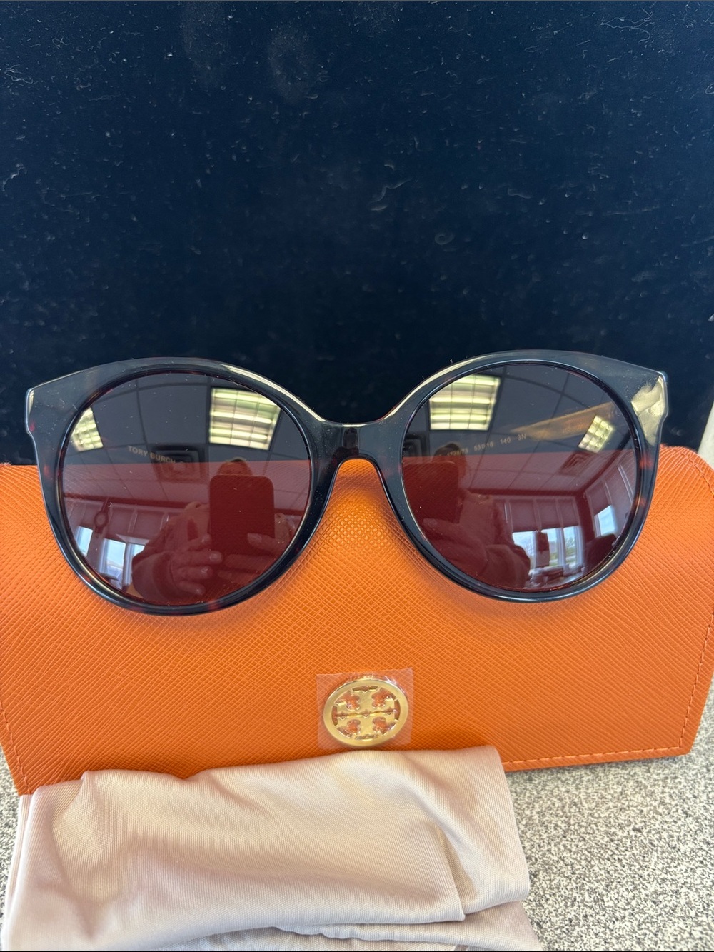 Tory Burch Dark Tortoise Frame Sunglasses with Brown Lenses